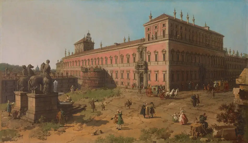 Rome : la Piazza del Quirinale - Canaletto image 1 reproduction artisanale de tableau