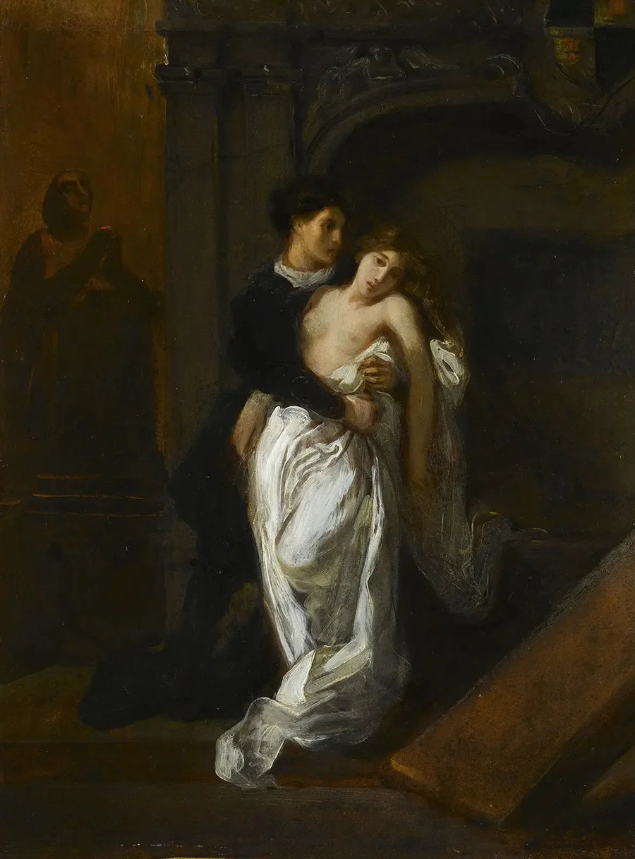 Romeo en Julia bij het graf van de Capulets - Eugène Delacroix