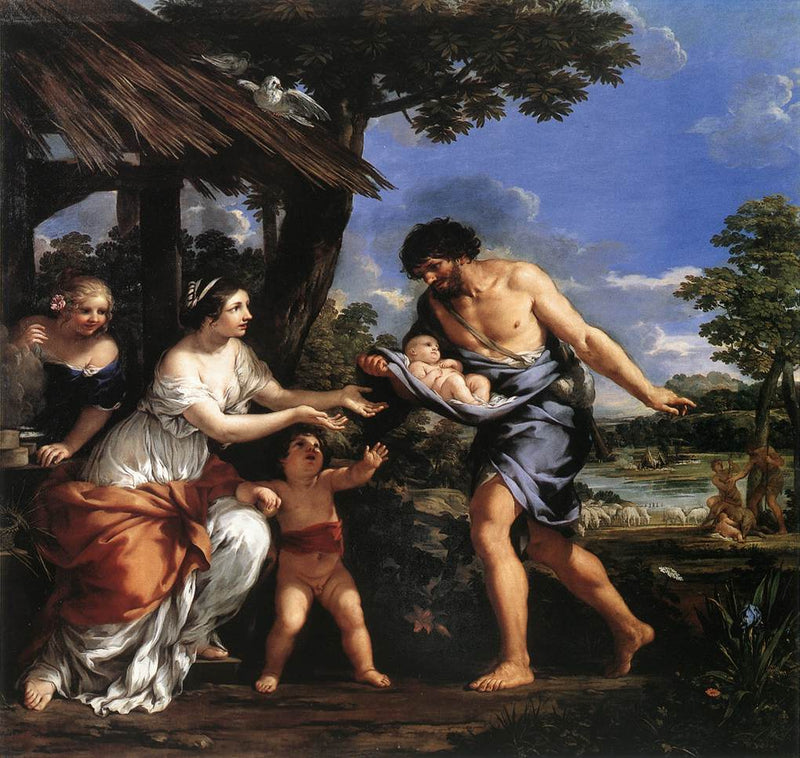 Romulus en Remus opgevangen door Faustulus - Pietro da Cortona