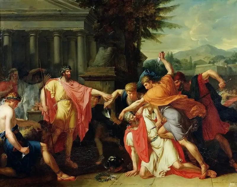 Romulus die Tatius laat doden - Anne-Louis Girodet

Source:
Romulus faisant tuer Tatius - Anne-Louis Girodet