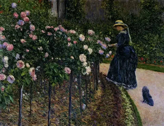 Rozen in de tuin in Petit Gennevilliers - Gustave Caillebotte