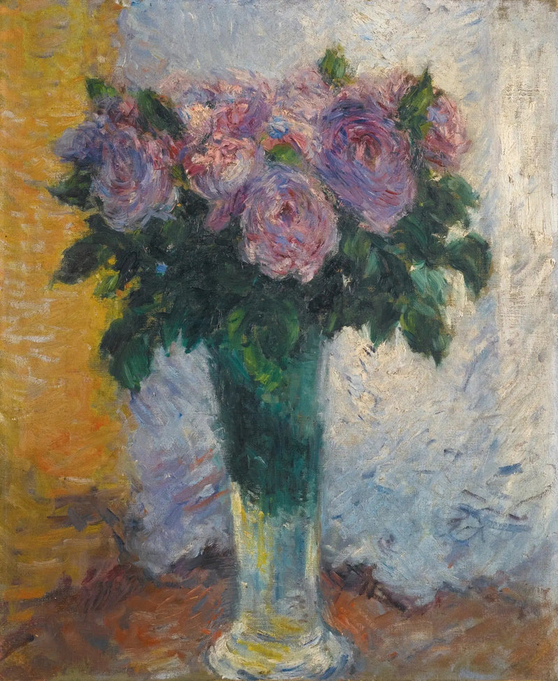 Rozen in een vaas - Gustave Caillebotte