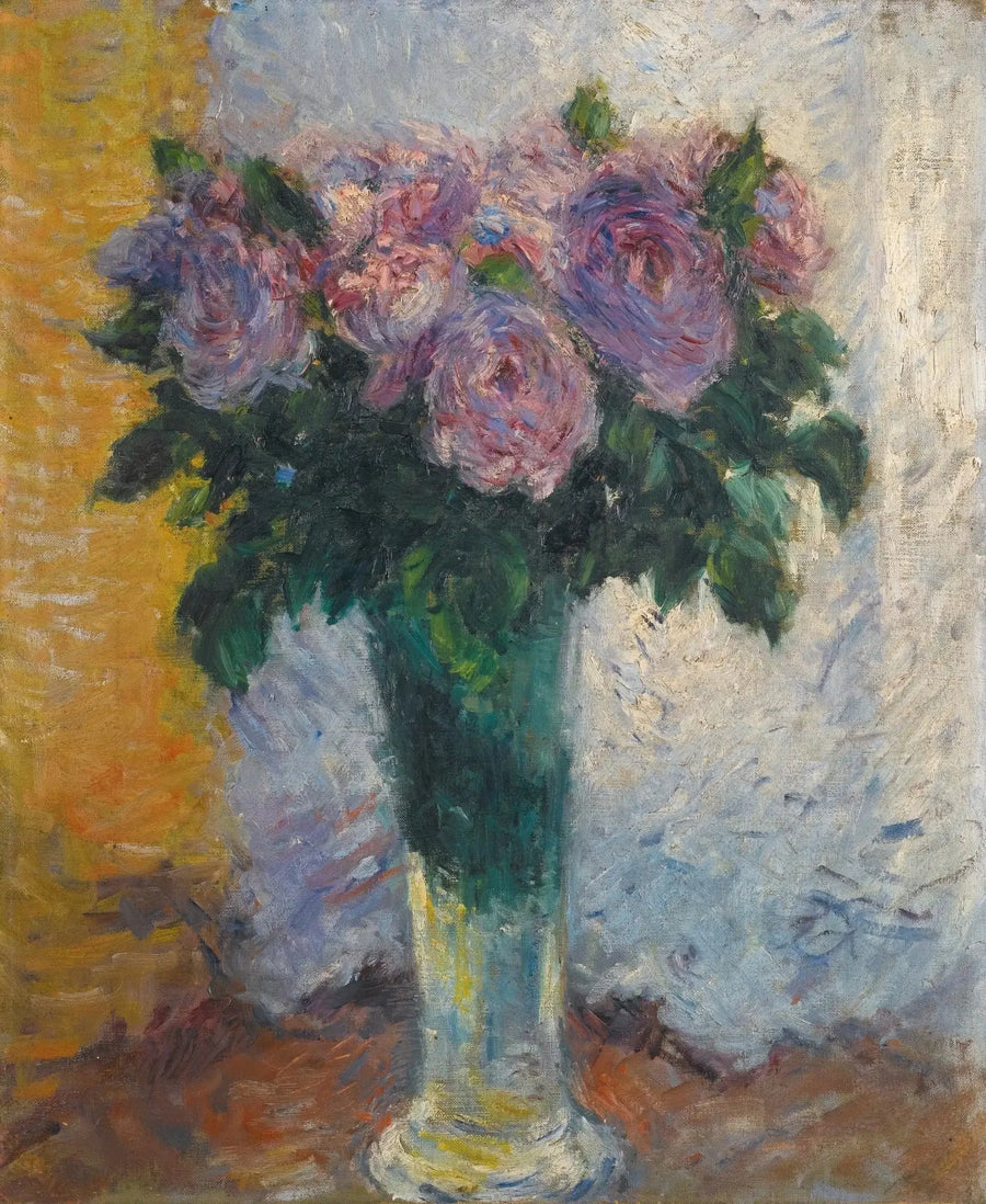 Rozen in een vaas - Gustave Caillebotte