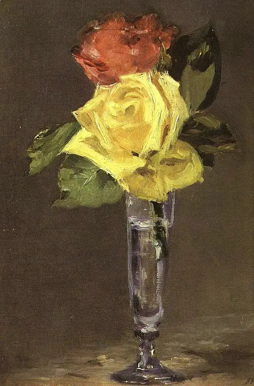 Rozen in een champagneglas - Édouard Manet