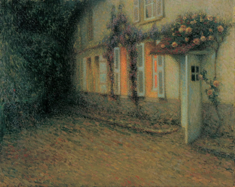 Rozen en glyptoten op het huis - Henri Le Sidaner