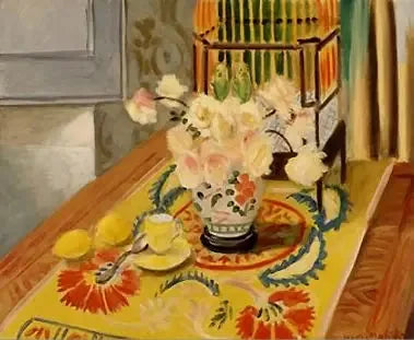 Gele rozen met parkietenkooi - Henri Matisse