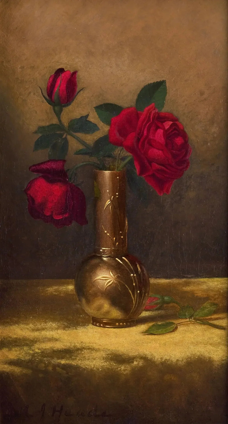 Rode rozen in een Japanse vaas op een gouden fluwelen stof - Martin Johnson Heade

Source:
Roses rouges dans un vase japonais sur un tissu en velours doré - Martin Johnson Heade