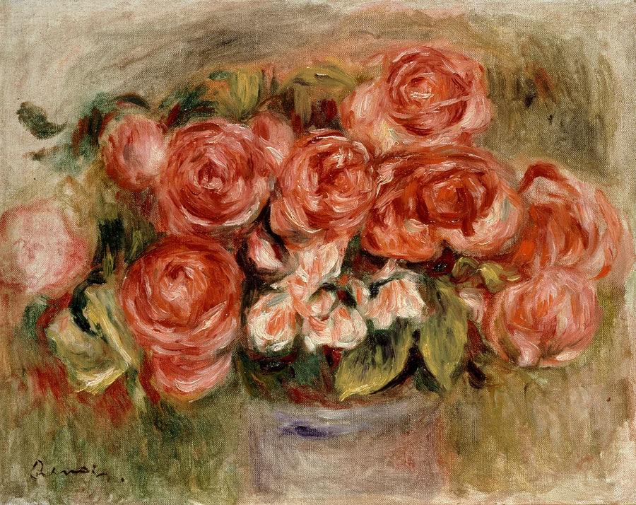 Stilleven van rozen in een vaas - Pierre-Auguste Renoir