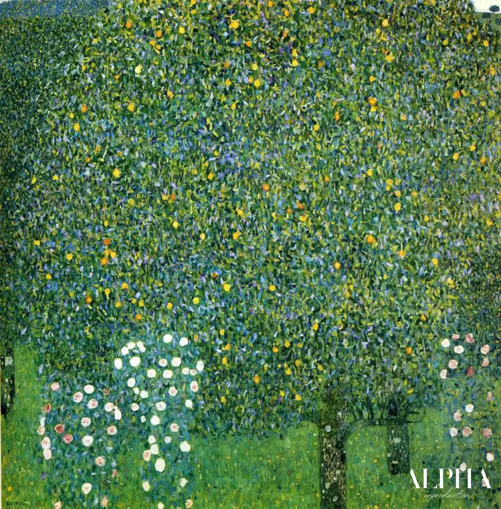 Rosiers sous les arbres - Gustav Klimt - Reproductions de tableaux et peintures haut de gamme