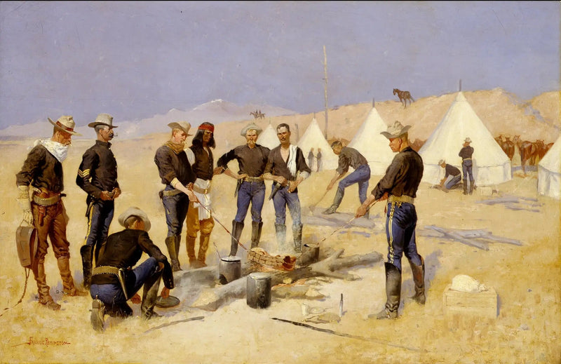 Kerstdiner met rundvlees in een cavaleriekamp - Frederic Remington

Source:
Rôtir le bœuf de Noël dans un camp de cavalerie - Frederic Remington