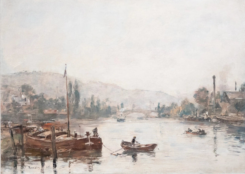 Rouen - De kust van Sainte-Catherine, ochtendnevel - Eugène Boudin