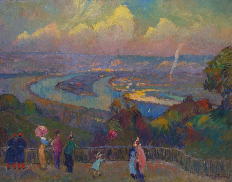 Rouen, de Seine, uitzicht vanaf de heuvels van Caudebec - Robert Antoine Pinchon