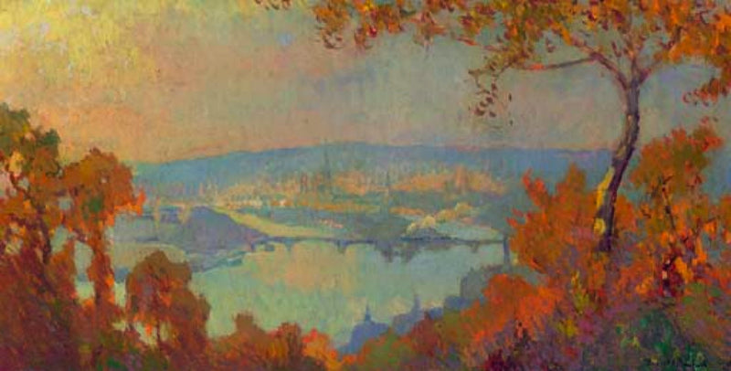 Rouen, uitzicht op de Seine - Robert Antoine Pinchon