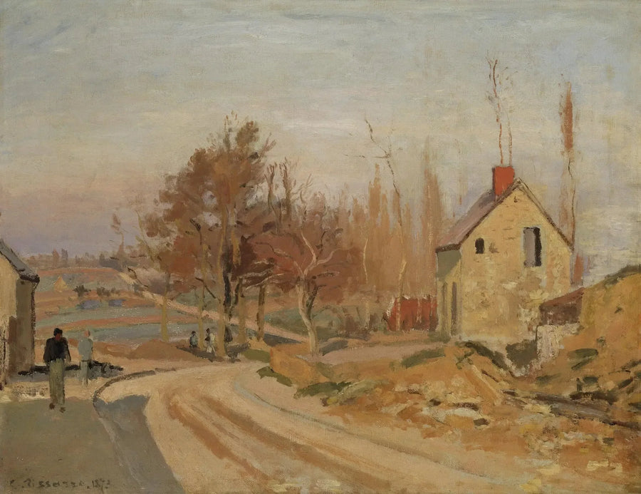Route van Osny naar Pontoise, witte vorst - Camille Pissarro