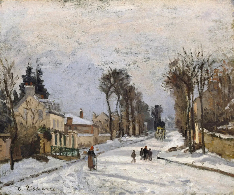 Route de Versailles naar Louveciennes, sneeuweffect - Camille Pissarro