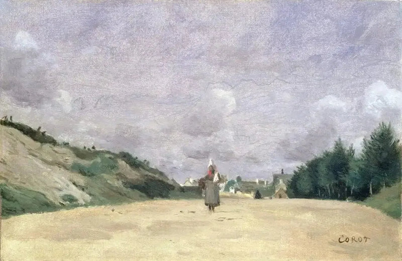 Route en Normandië - Jean-Baptiste Camille Corot