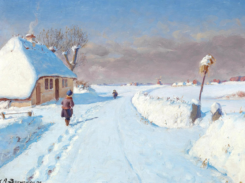 Zonovergoten weg aan de rand van een dorp, winter (32 x 42 cm). - H. A. Brendekilde

Source:
Route ensoleillée à la lisière d'un village, hiver (32 x 42 cm). - H. A. Brendekilde