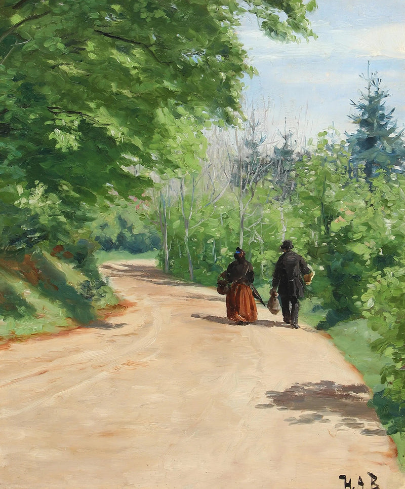 Bospad in de lente met een paar dat wandelt. - H. A. Brendekilde

Source:
Route forestière printanière avec un couple en marche. - H. A. Brendekilde