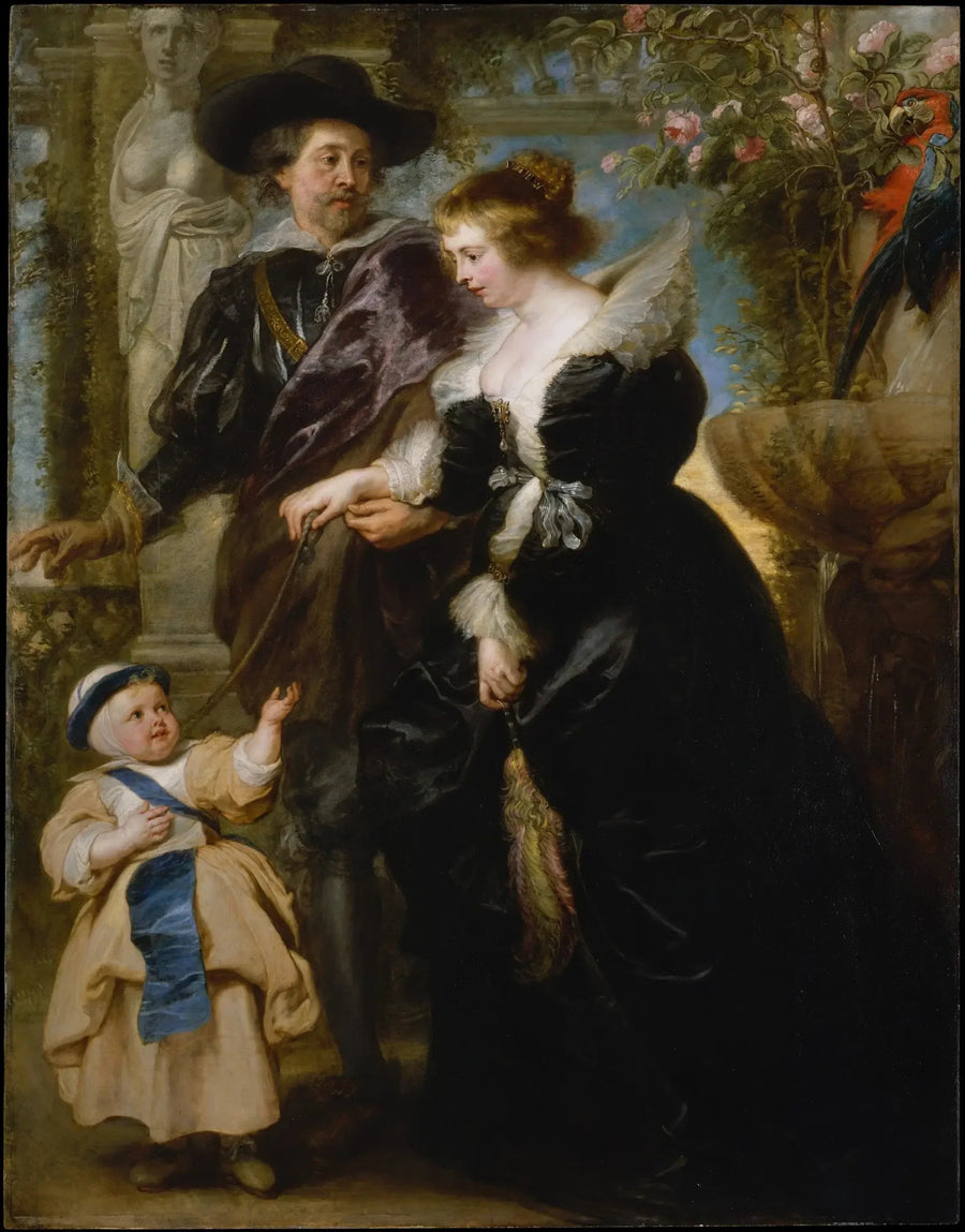 Rubens, zijn vrouw Hélène Fourment (1614-1673) en een van hun kinderen - Peter Paul Rubens