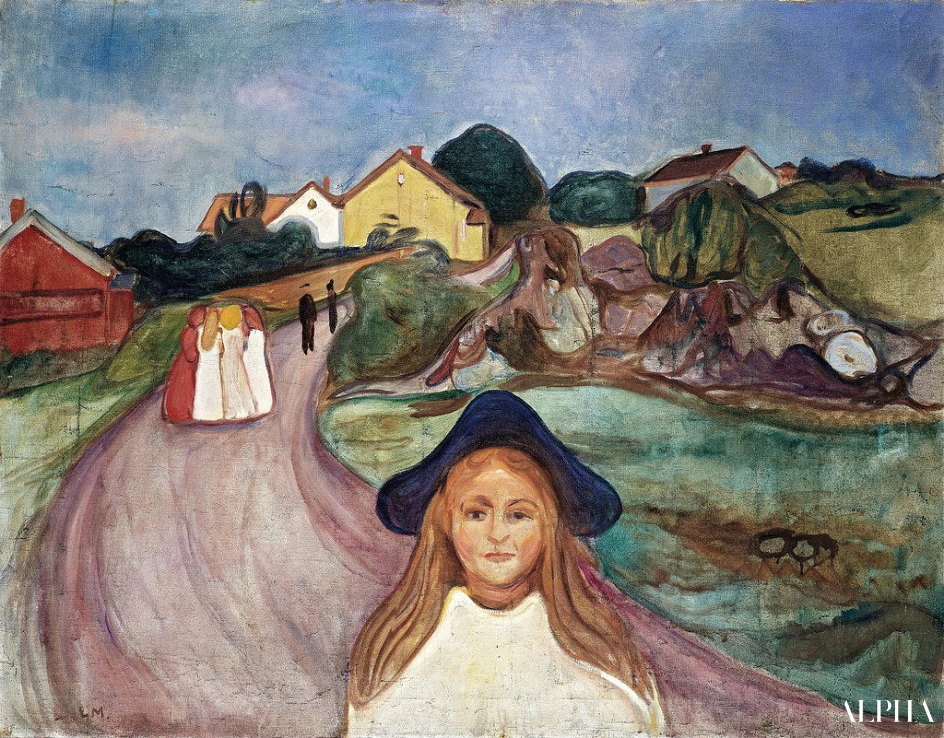 Straat in Asgardstrand - Edvard Munch - Reproducties van schilderijen en hoogwaardige schilderijen