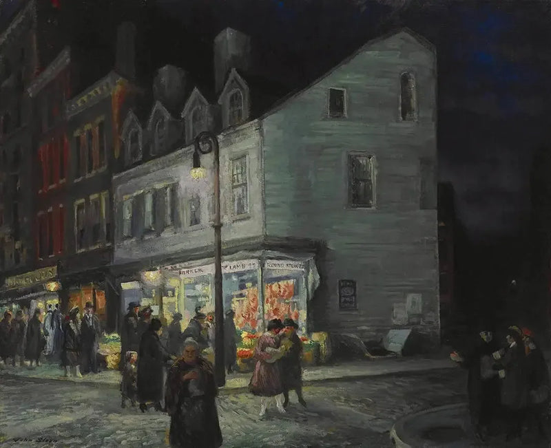 Rue Bleecker, zaterdagavond - John Sloan
