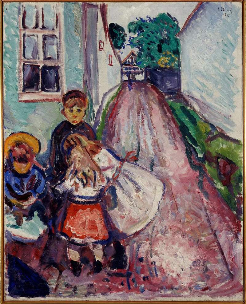 Warnemünde straat - Edvard Munch