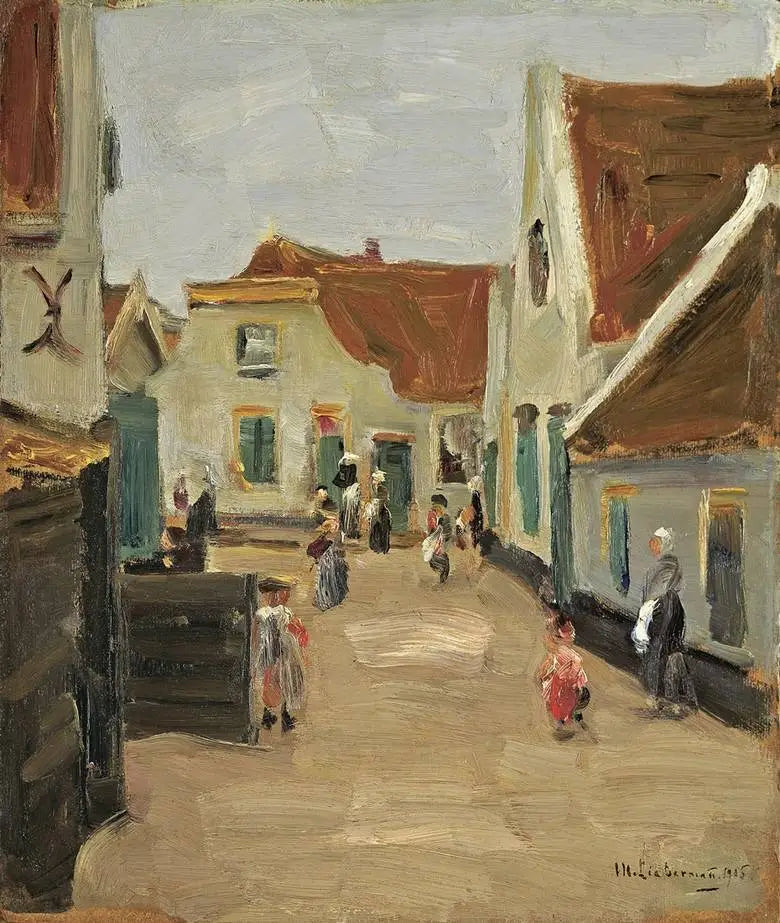 Straat van het dorp in Noordwijk - Max Liebermann