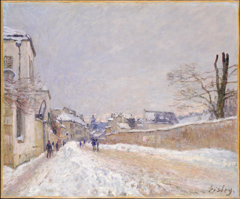 Rue Eugène Moussoir in Moret: De winter - Alfred Sisley