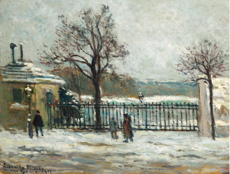 Gudinstraat, winterzicht op de tuin - Maximilien Luce
