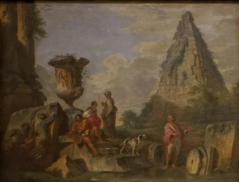 Antieke ruïnes met de piramide van Caius Cestius - Giovanni Paolo Panini

Source:
ruines antiques avec la pyramide de Caïus Cestius - Giovanni Paolo Panini