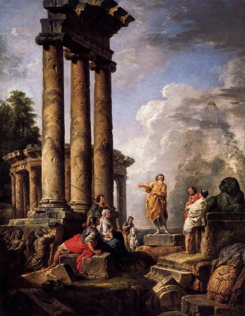 Ruïnes met Sint-Paulus die predikt - Giovanni Paolo Panini

Source:
Ruines avec Saint Paul prêchant - Giovanni Paolo Panini