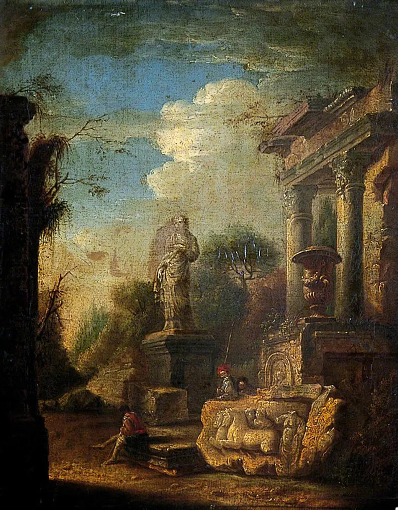 Ruïnes met een standbeeld - Giovanni Paolo Panini

Source:
Ruines avec une statue - Giovanni Paolo Panini