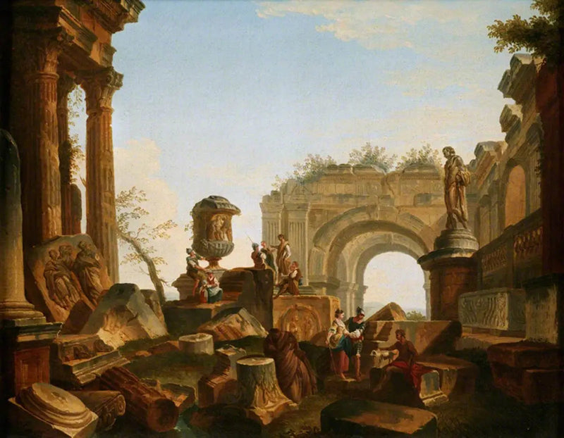 Ruïnes met een urn en een boog - Giovanni Paolo Panini

Source:
Ruines avec une urne et une arche - Giovanni Paolo Panini