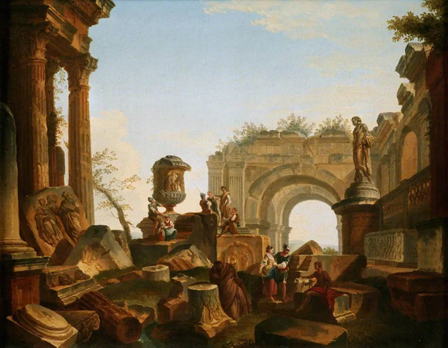 Ruïnes met een urn en een boog - Giovanni Paolo Panini

Source:
Ruines avec une urne et une arche - Giovanni Paolo Panini