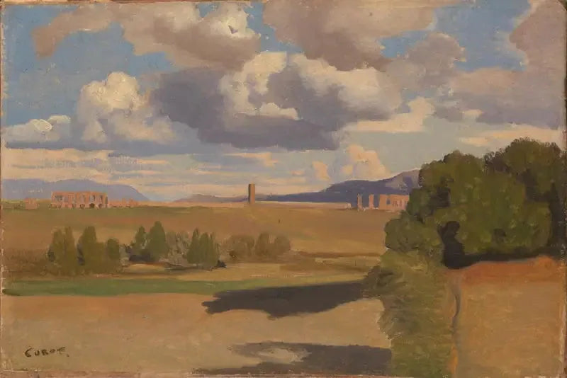 Ruïnes in het Romeinse platteland, met Claudius aquaduct - Jean-Baptiste Camille Corot