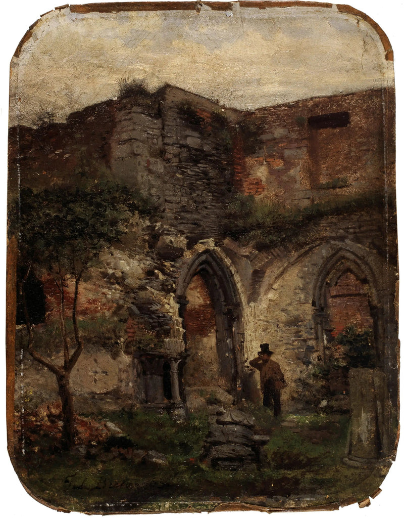 Ruïnes van de Sint-Bavoklooster in Gent - Jules Breton