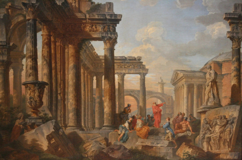 Romeinse ruïnes met een predikant - Giovanni Paolo Panini

Source:
Ruines romaines avec un prédicateur - Giovanni Paolo Panini