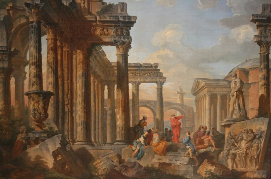 Romeinse ruïnes met een predikant - Giovanni Paolo Panini

Source:
Ruines romaines avec un prédicateur - Giovanni Paolo Panini