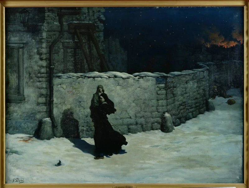 Zuster van Liefde die een kind redt. Aflevering van de belegering van Parijs - Gustave Doré