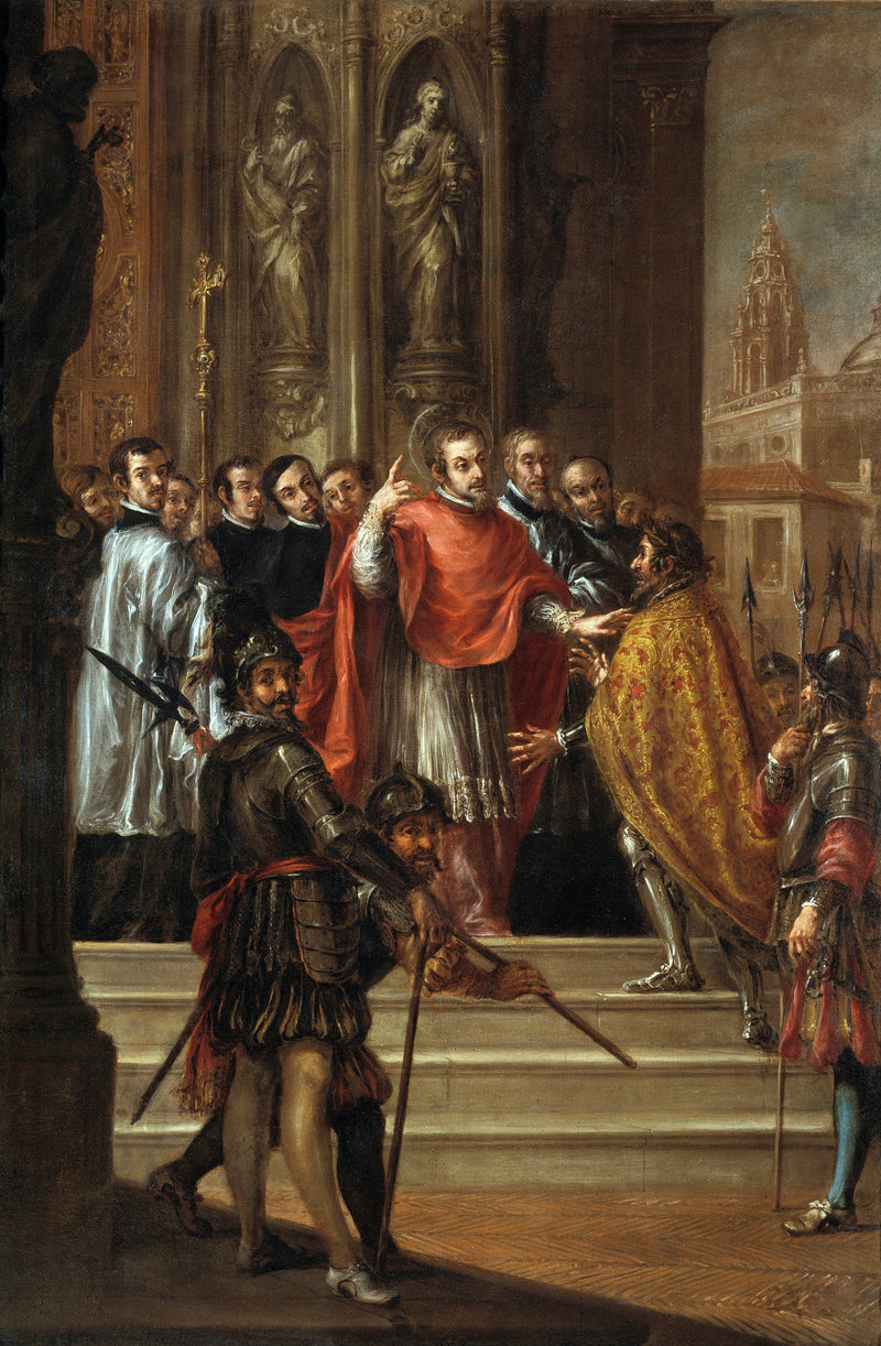 Sint Ambrosius die keizer Theodosius absolveert - Juan de Valdés Leal