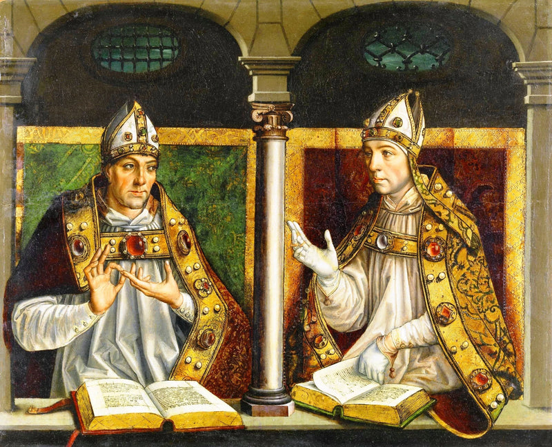 Sint Ambrosius en Sint Augustinus - Pedro Berruguete