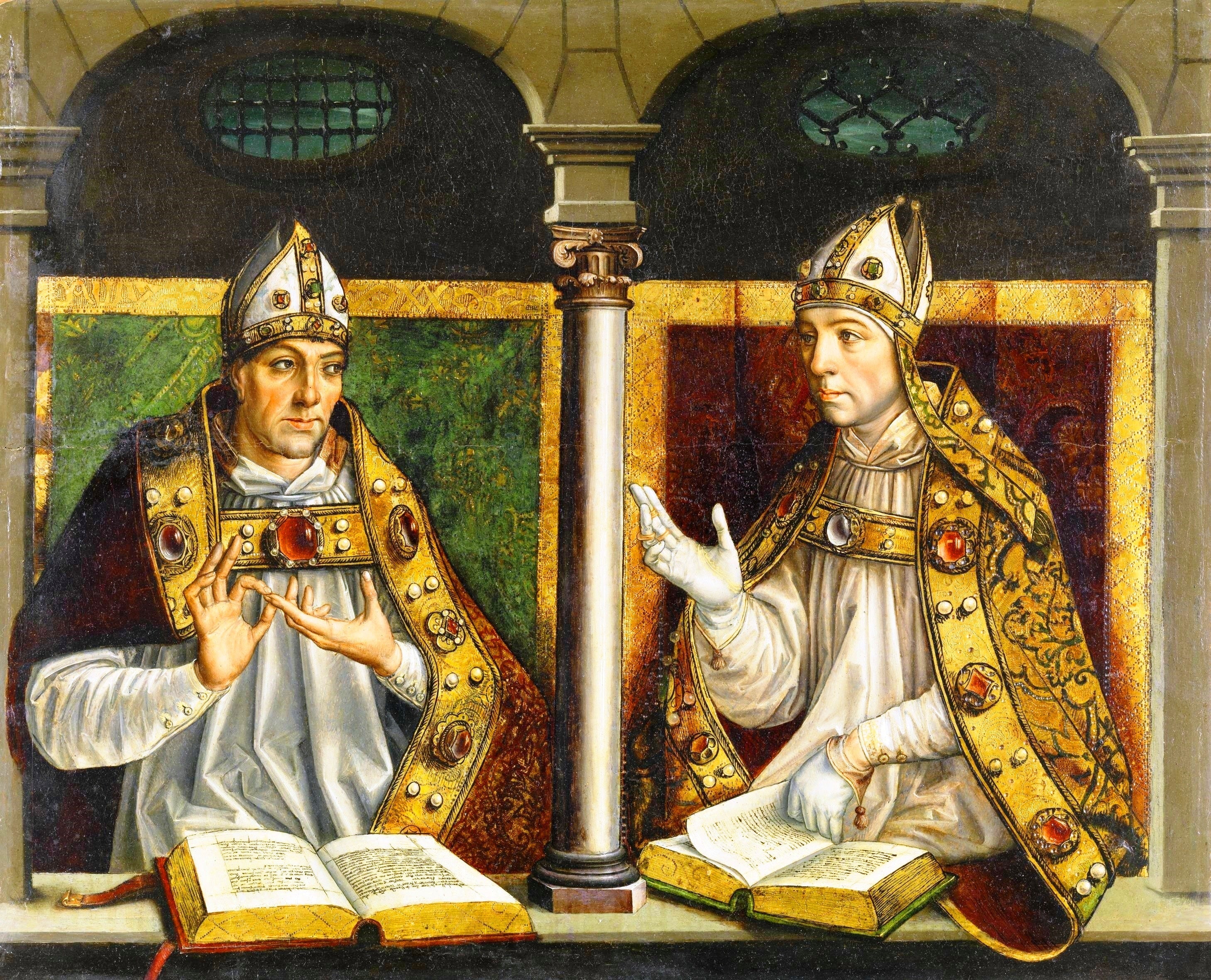 Saint Ambroise et Saint Augustin - Pedro Berruguete - Alpha Reproduction
