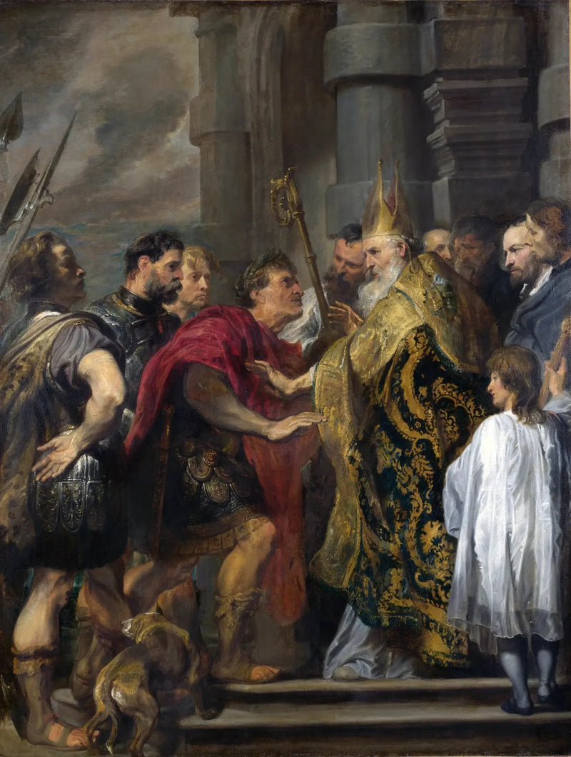 Sint-Ambrosus weigert Theodosius de toegang tot zijn kerk - Antoine van Dyck

Source:
saint Ambroise refusant à Théodose l'entrée de son église - Antoine van Dyck