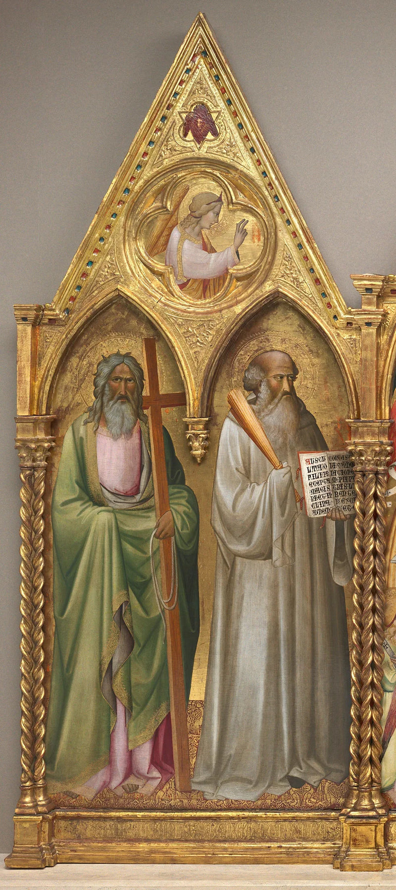 Sint André en Sint Benoît met de aartsengel Gabriël [linker paneel] - Agnolo Gaddi