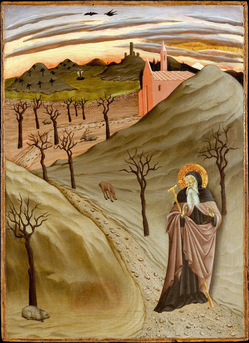 Sint-Antonius abt in de woestijn - Meester van de Osservanza