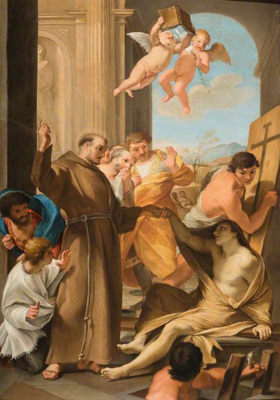 Sint-Antonius van Padua die een dode doet opstaan - Andrea Sacchi