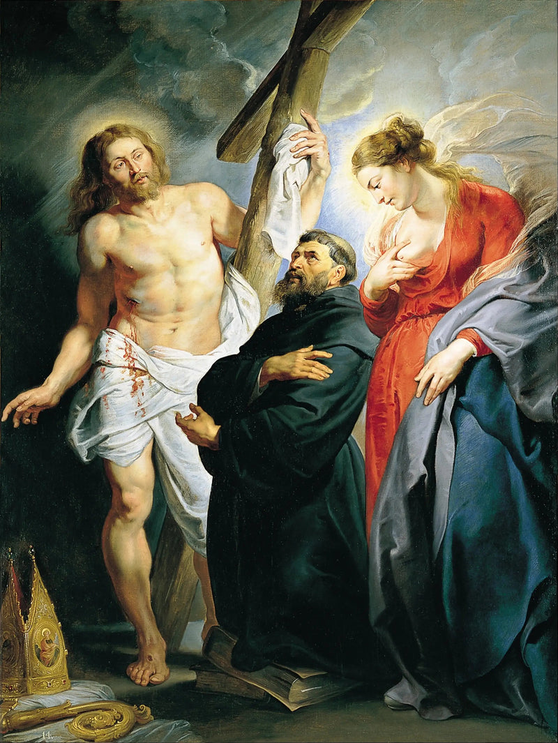 Sint Augustinus met Christus en de Maagd Maria - Peter Paul Rubens