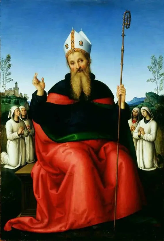 Sint Augustinus met de leden van de Broederschap van Perugia - Pietro Perugino