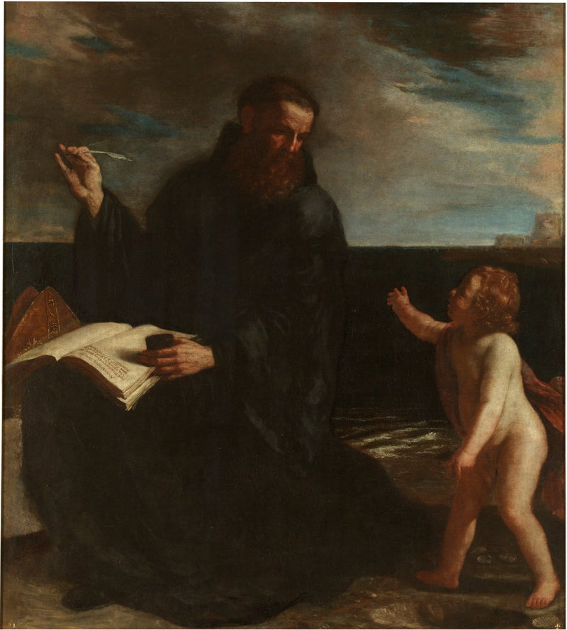 Sint Augustinus mediterend over de Drie-eenheid - Guercino