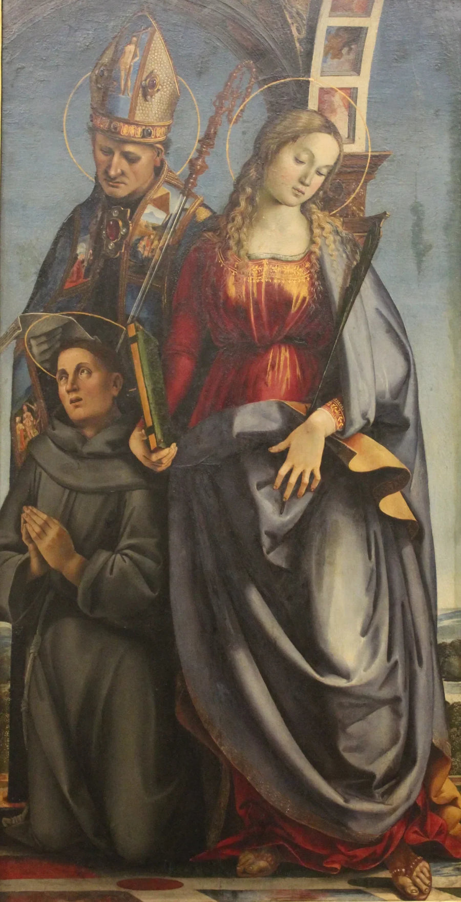 Sint Augustinus, Sint Catharina van Alexandrië en Sint Antonius van Padua - Luca Signorelli